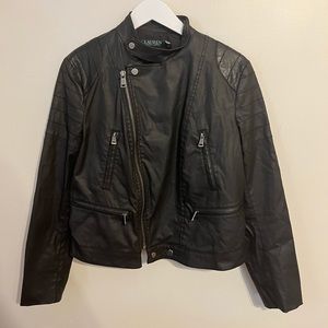 Ralph Lauren Leather Moto Jacket Waxed Biker